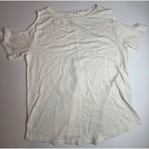rag bone JEAN Cold Shoulder Tunic Top‎ knit Cream white Size M